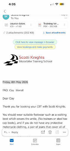 Scotti Knights Motorcycle Training Ltd — Customer photo